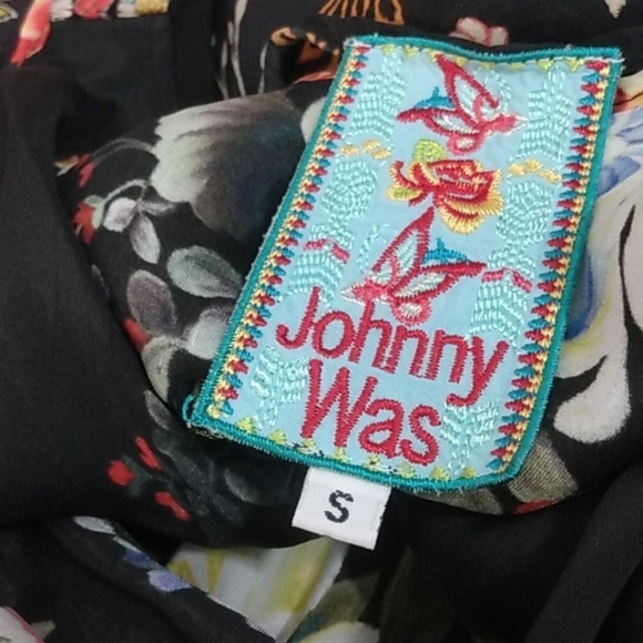 JOHNNY WAS MIXED PRINT BLACK SILK TANK DRESS SIZE SMALL EUC - Picture 5 of 14